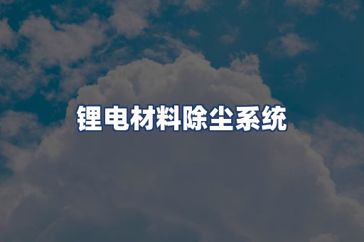 锂电材料除尘系统